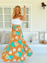 Rocky Maxi Skirt - Aqua Fields