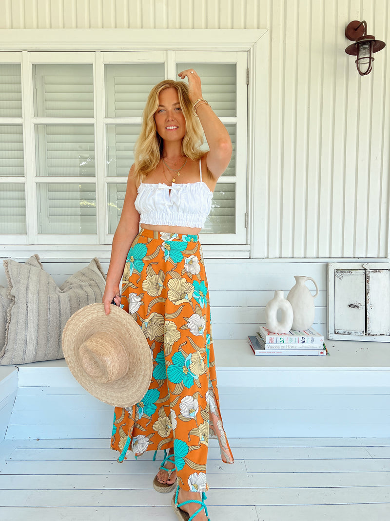 Rocky Maxi Skirt - Aqua Fields