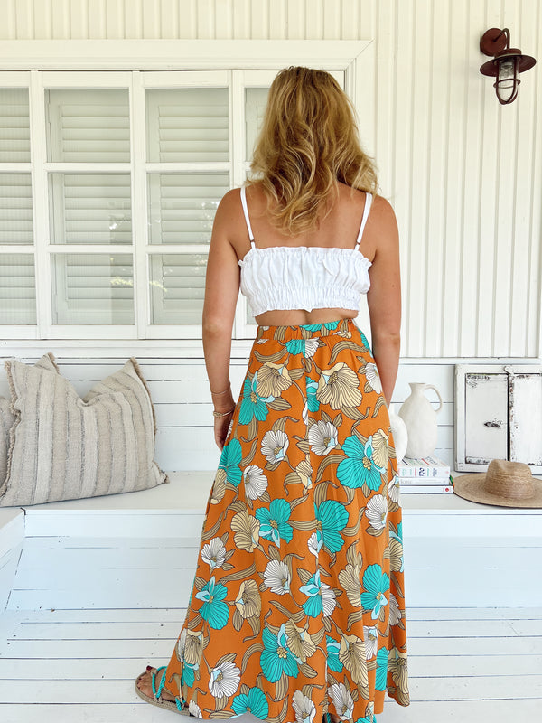 Rocky Maxi Skirt - Aqua Fields