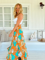 Rocky Maxi Skirt - Aqua Fields