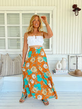 Rocky Maxi Skirt - Aqua Fields