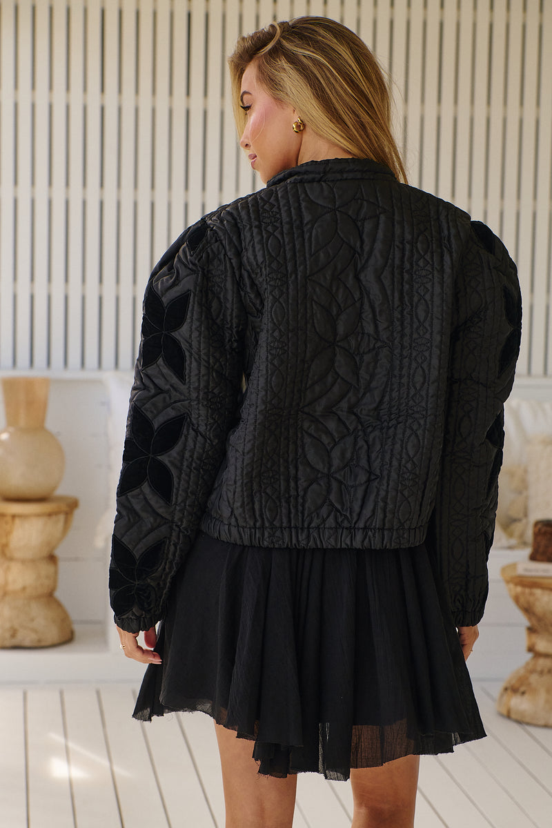 Quinn Quilted Jacket -Black ~ Free People