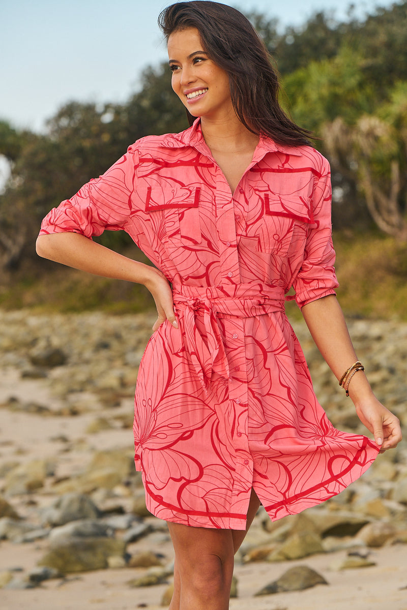 Beverly Shirt Dress - Rosella