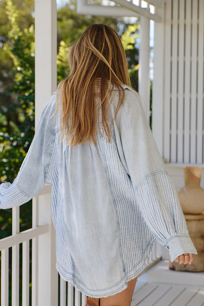 Indigo Skies Stripe Shirt ~ Free People