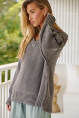 Alli V-neck Sweater - Titan ~ Free People