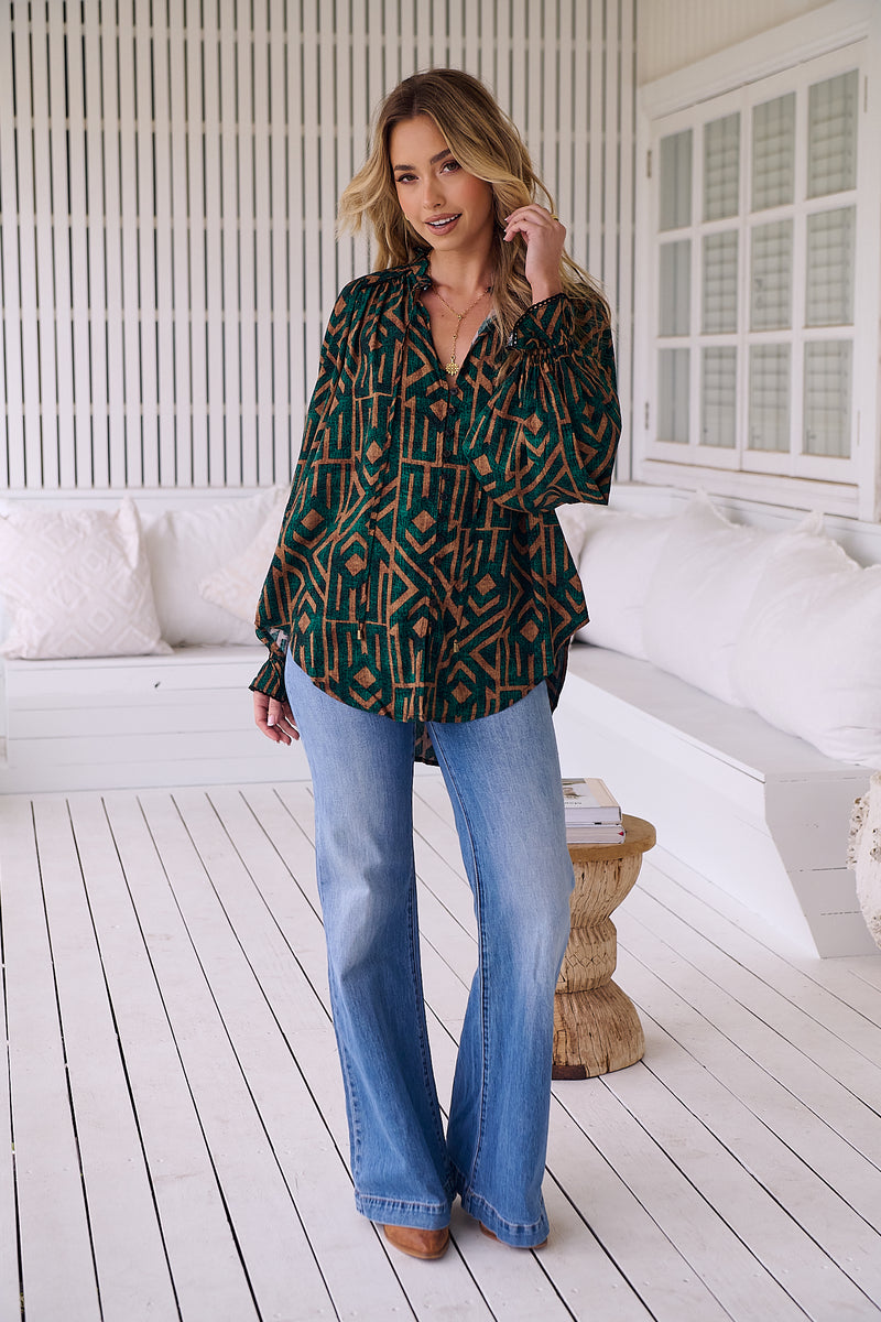 Clara Blouse - Emerald