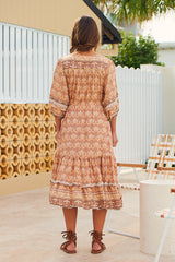 Olly Midi Dress - Chai