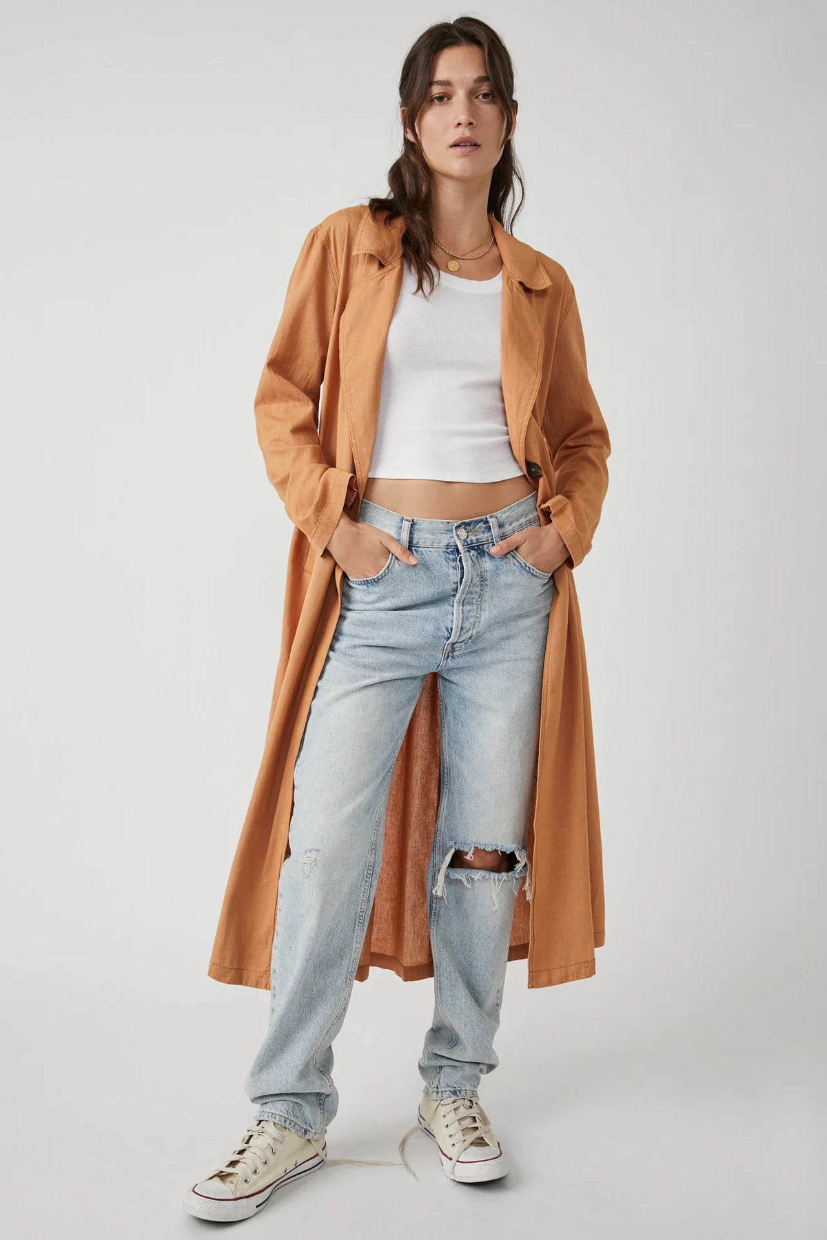 Free People sold pink rose Abbey Road duster coat